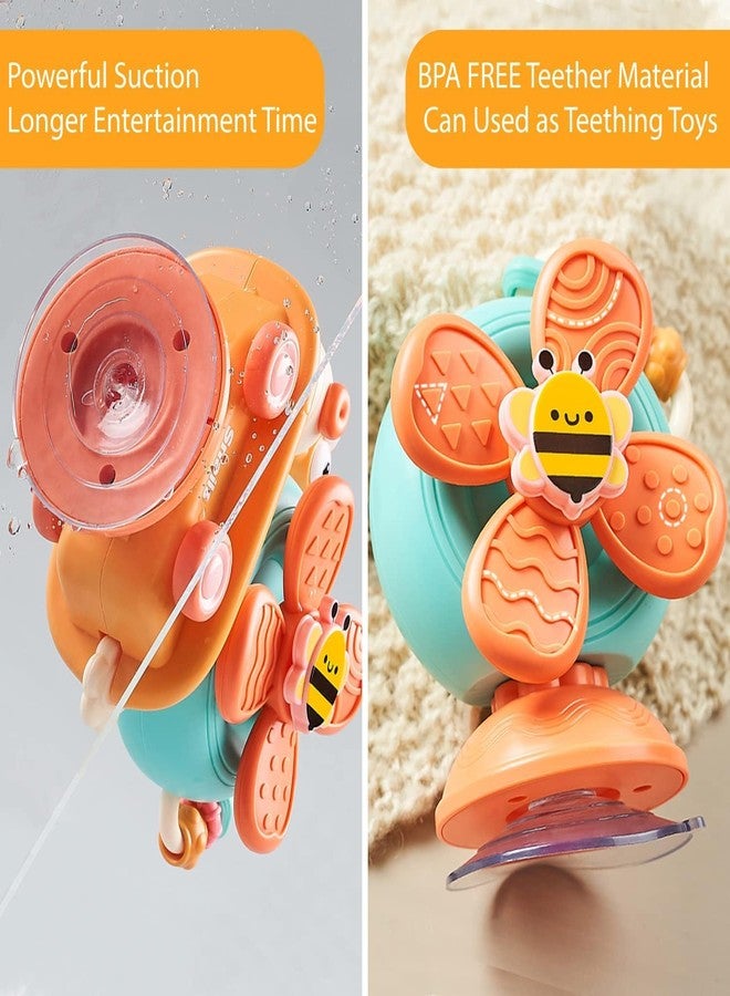SANTALON Baby Montessori Sensory Toys - Fine Motor Skills Suction Cup Spinner Travel Toys - Toddler Activities Toys - Gifts for 6 7 8 9 10 12 18 Month Age 1 2 One Two Year Old Boys Girls Infant Bath Toys - Image 3